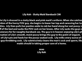 Amateur Thai teen maid cleans a cock