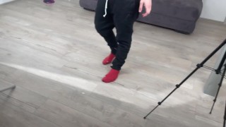 A girl fucks in front of her cuckold boyfriend, and he jerks off to it