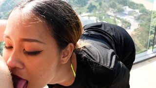 Fun Thai teen GF pool time and sex after