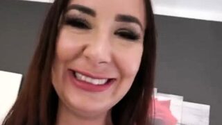 Big boobs amateur brunette girlfriend first time anal sex